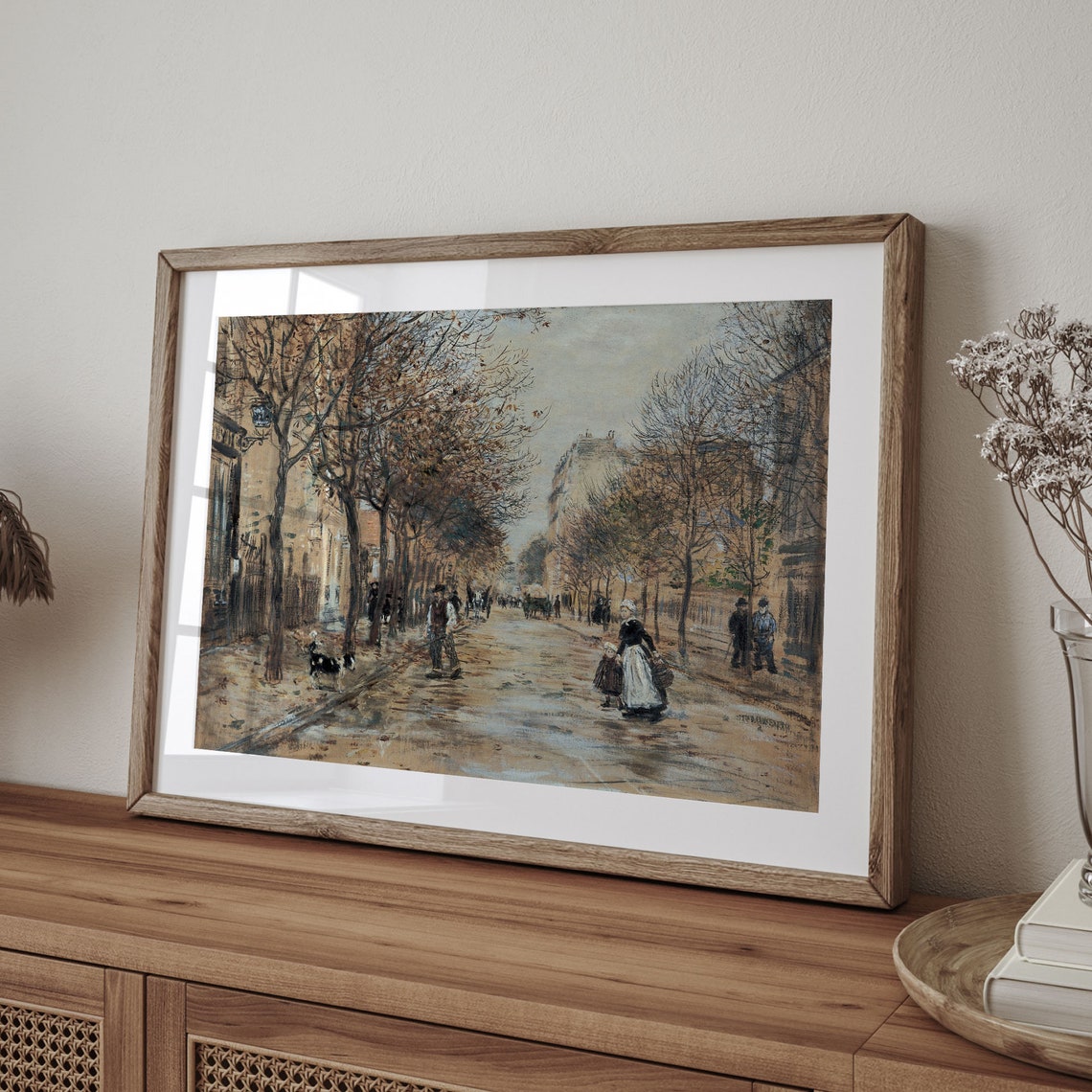 French Boulevard Promenade Antique Paris Cityscape Painting Poster - Image 4