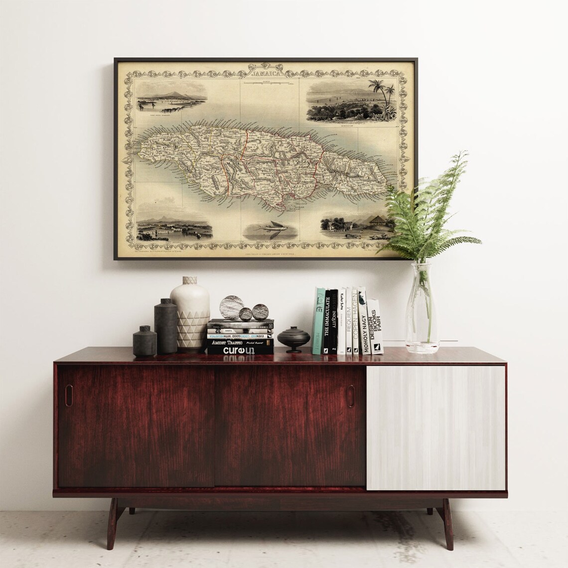 Vintage Old Map Of Jamaica, Antique Map Print - Image 3