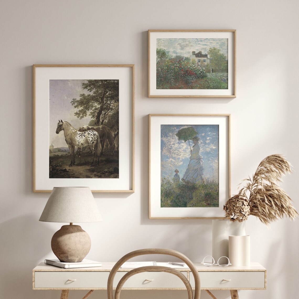Spotted Dapple Gray Horse Portrait Antique Equestrian Landscape Poster - Image 2