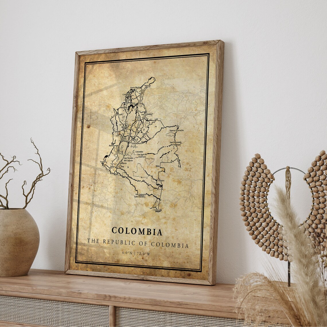 Colombia Vintage Map Poster Print, Country Decor - Image 4