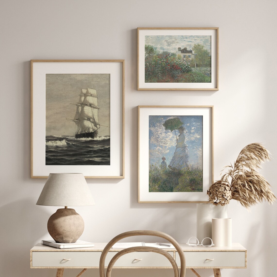Moody Tall Ship Seascape Vintage Nautical Sailing Ocean Art Poster - Image 2