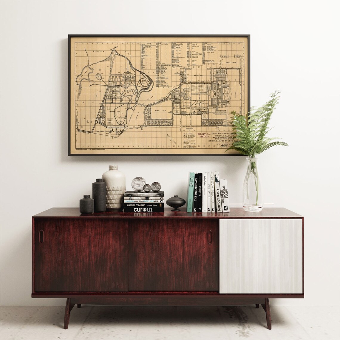 US Naval Academy Annapolis Maryland 1924 Vintage Map Print - Image 3