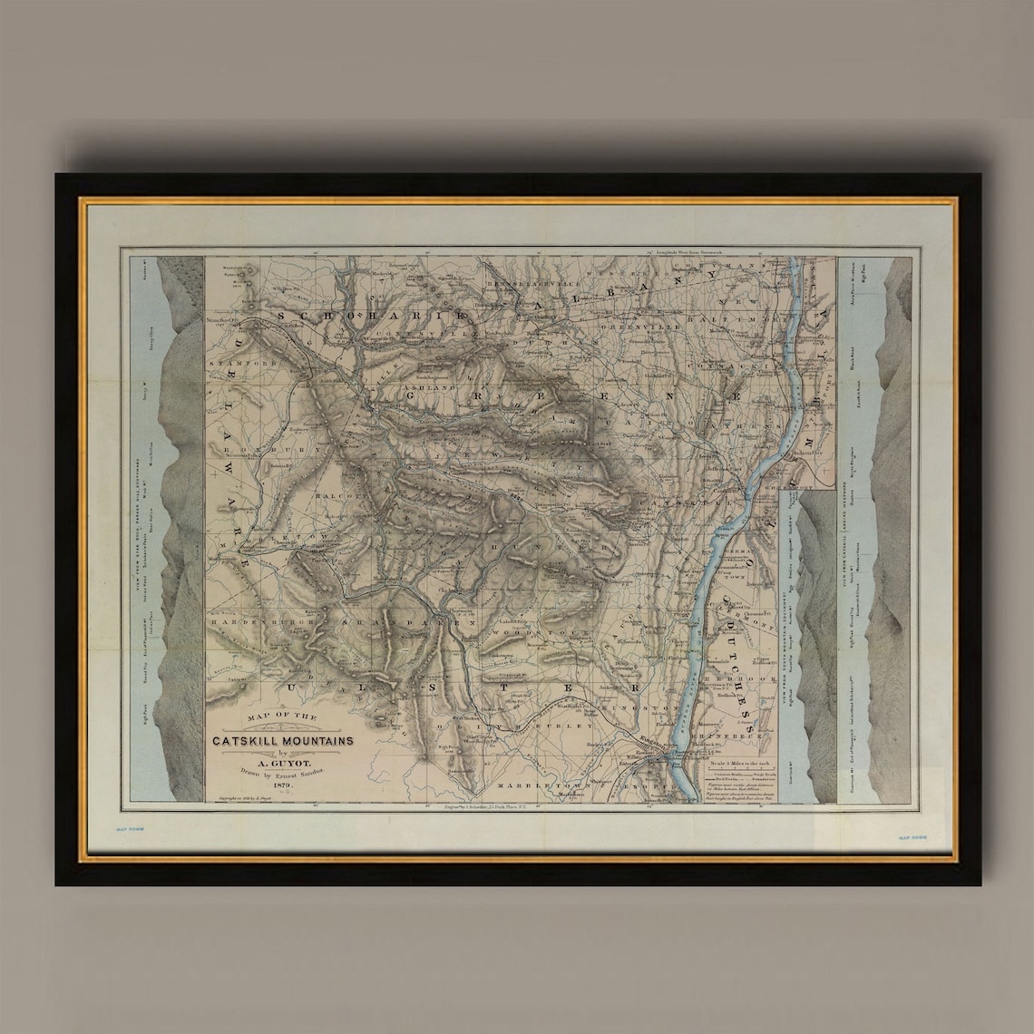 Catskill Mountains 1879 Vintage New York Map Art Print