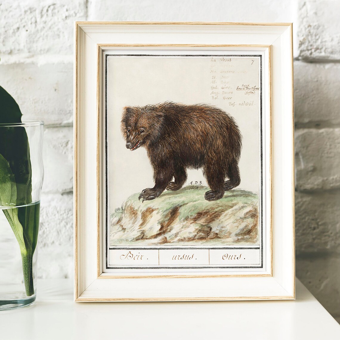 Brown Bear Antique Space Painting Vintage Art Print - Image 2