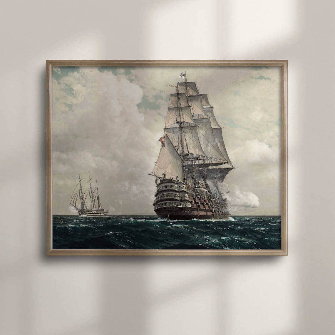 Vintage Nautical Ship Art Print, Maritime Decor