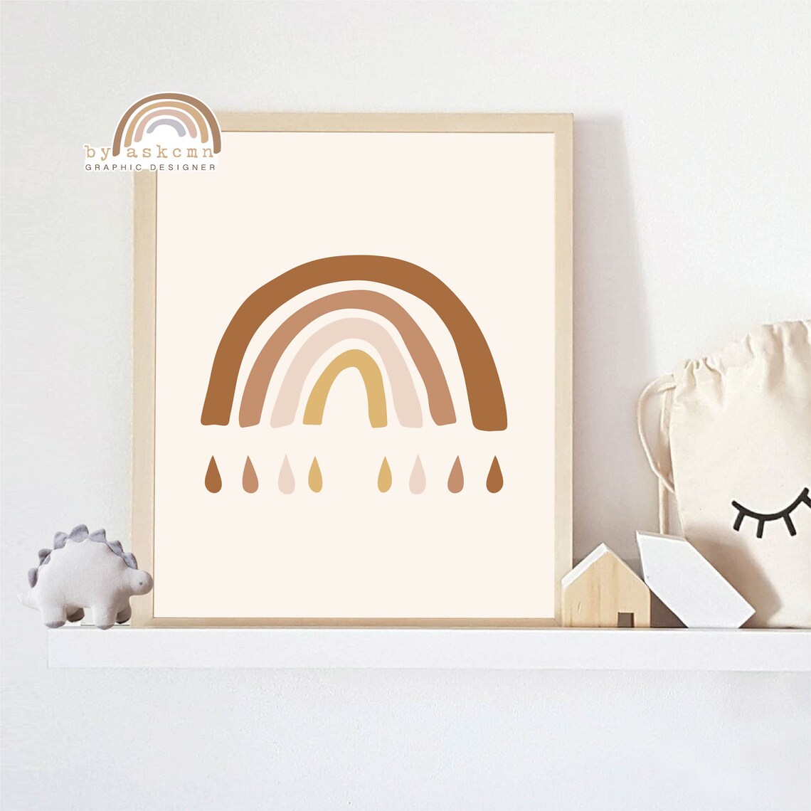 Pastel Nursery Decor Rainbow Blush Abstract Rainbow Print Gender Neutral Nursery Neutral Rainbow Art Boho Nursery Kids Wall Art - Image 7