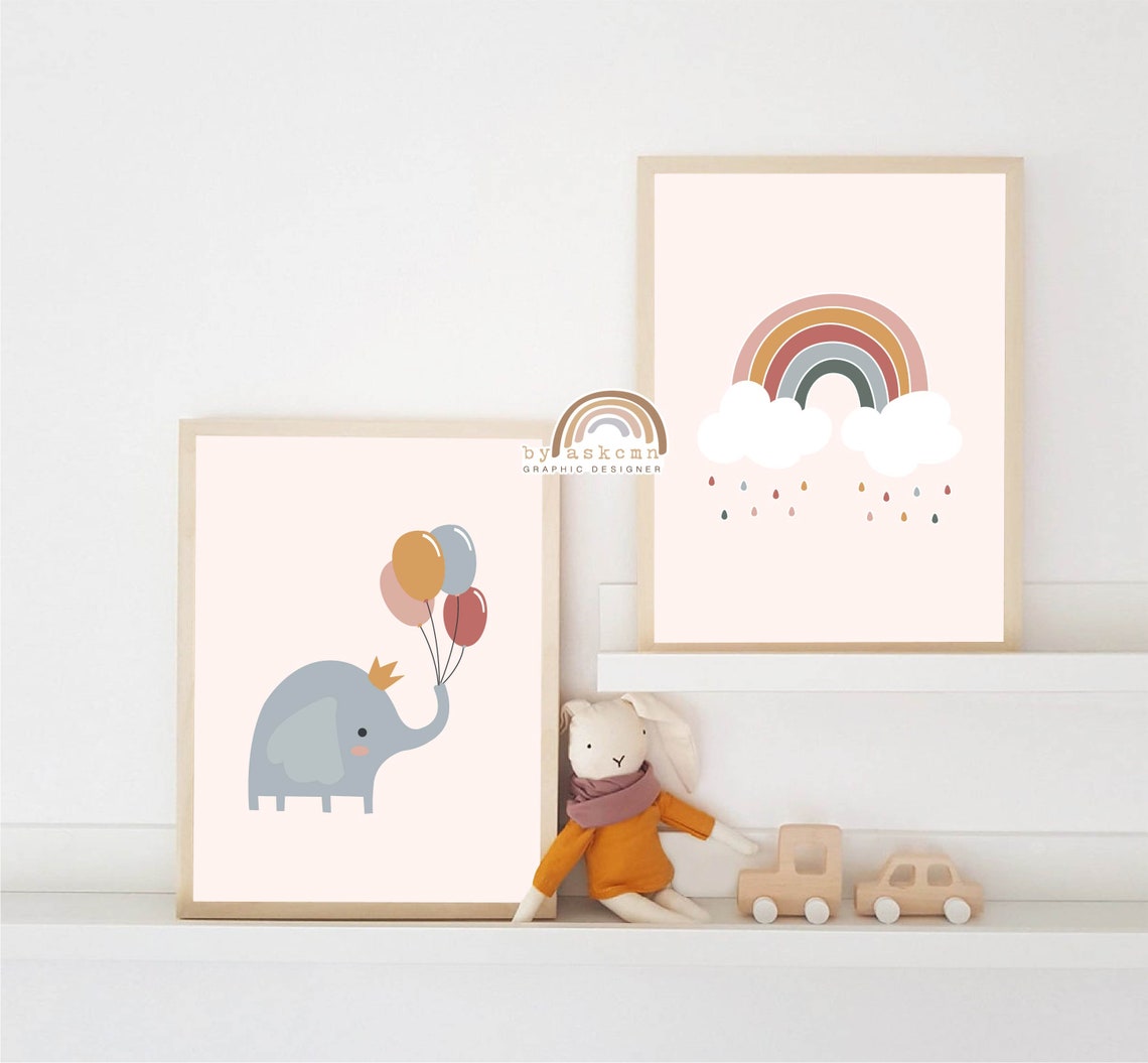 Living Room Art Print Rainbow Wall Decor Print Baby Room Poster Boho Wall Art Quote Poster Instant Neutral Rainbow - Image 4