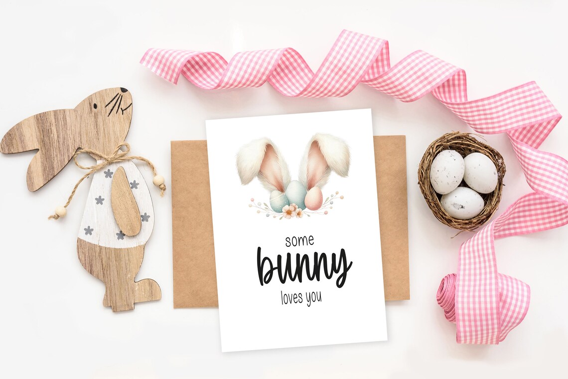 Luxury Easter Card Bunny Ears Easter Boyfriend Girlfriend Husband Wife Love Personalised Easter Bunny Cute Easter Eggs