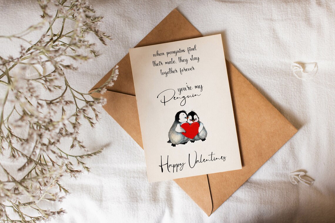 Happy Valentines Day Penguin Love Poster