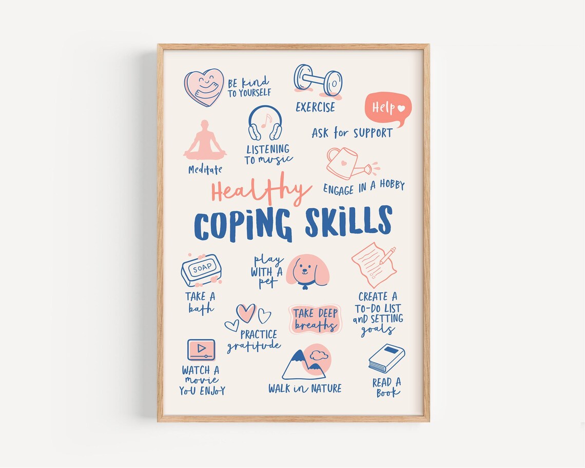Therapist Office Coping Skills, Mental Health Poster