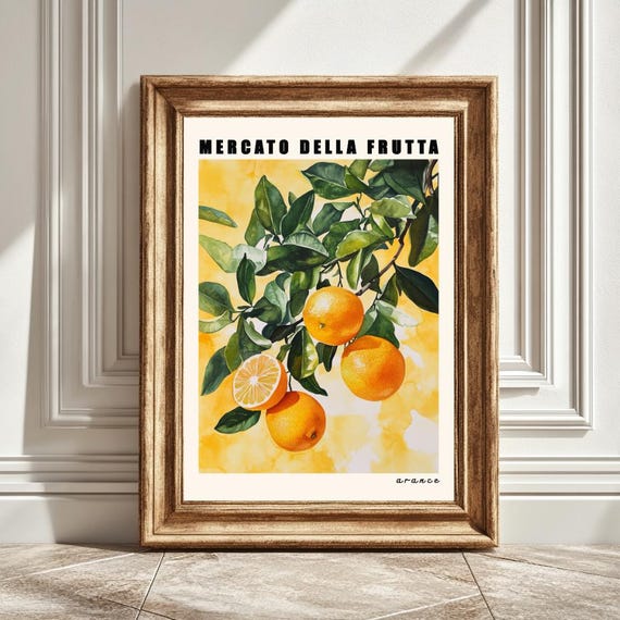 Oranges Art Print, Kitchen Wall Art