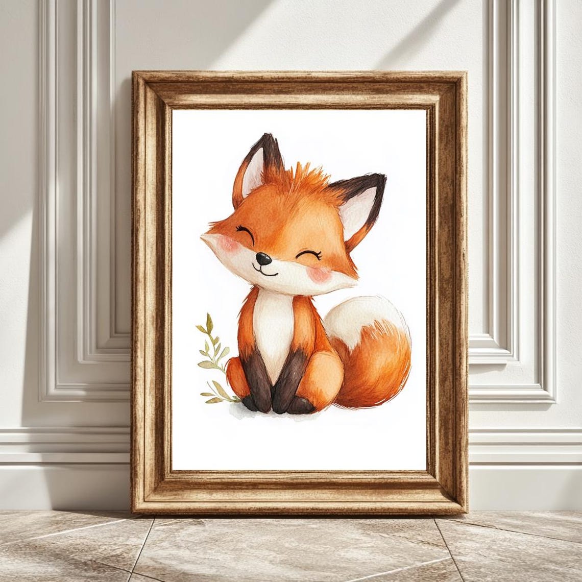 Fox Nursery Art Print, Gender Neutral Baby Room Decor