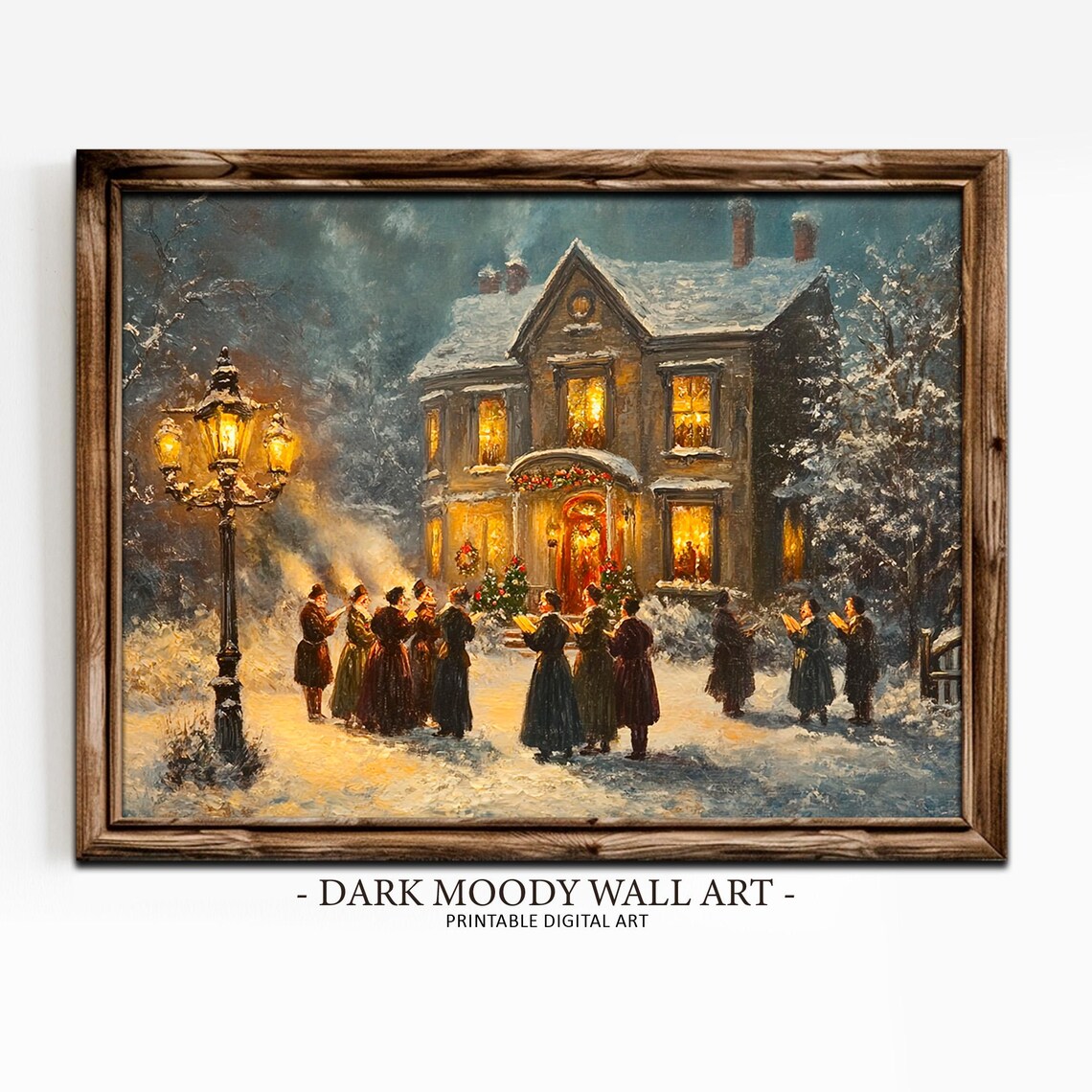 Christmas Carolers Victorian Winter Holiday Wall Art