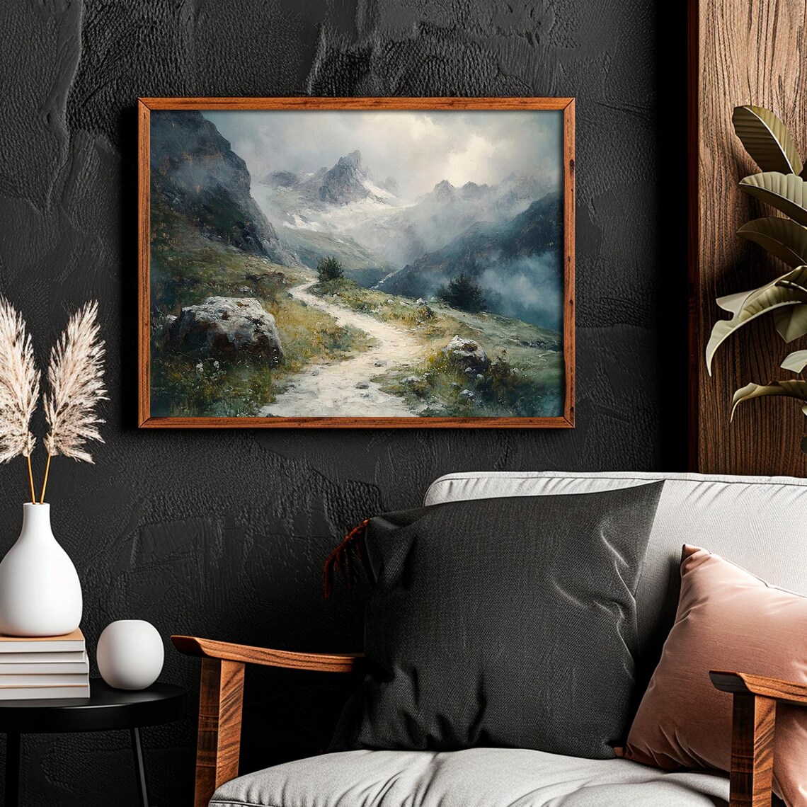 Irish Mountains Trail Landscape, Rustic Moody Art Print - Image 4