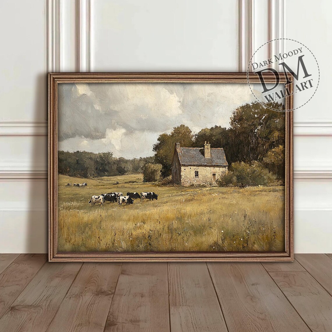 French Countryside Rustic Farmhouse Landscape, Art Print