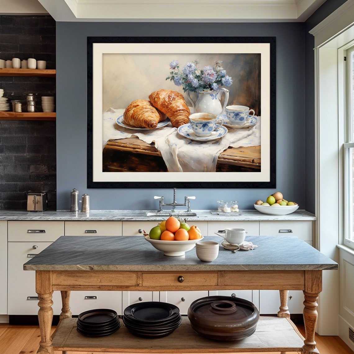 Vintage Kitchen Still Life Painting Farmhouse Moody Wall Art Rustic - Image 4