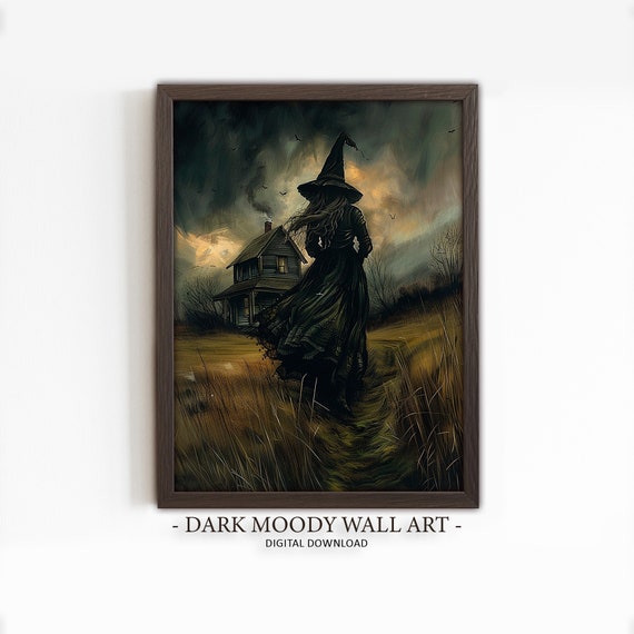Witch House Haunted House Halloween Rustic Art Print