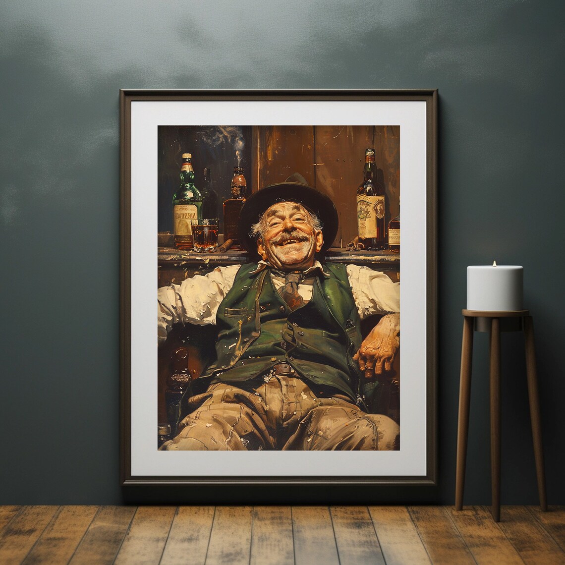 Old Man in Irish Pub Bar Art Print, Ireland - Image 6