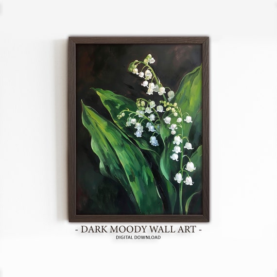 Moody Dark Academia Botanical Art Print