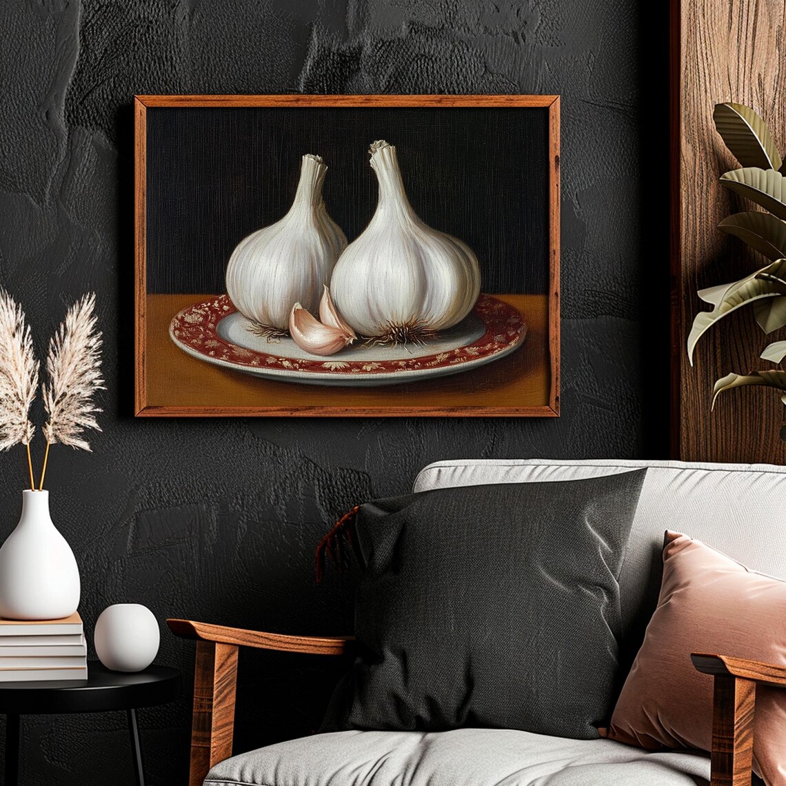 Country Kitchen Rustic Decor Garlic Still Life Print - Image 5
