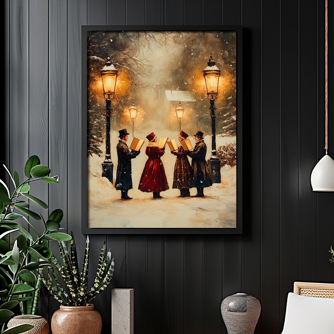 Christmas Carolers Vintage Christmas Wall Art - Image 2