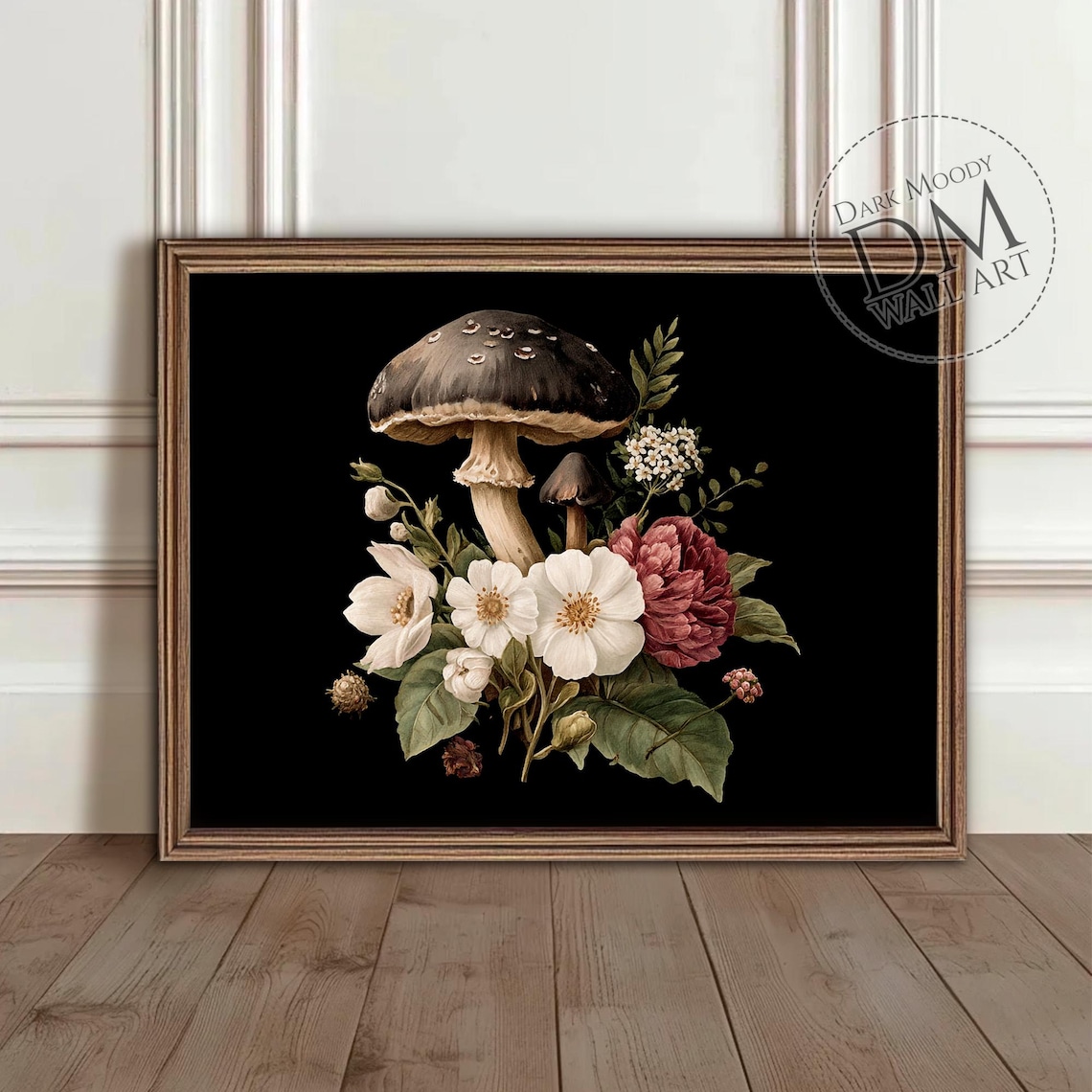 Witchy Mushroom Gothic Botanical Halloween Art Print