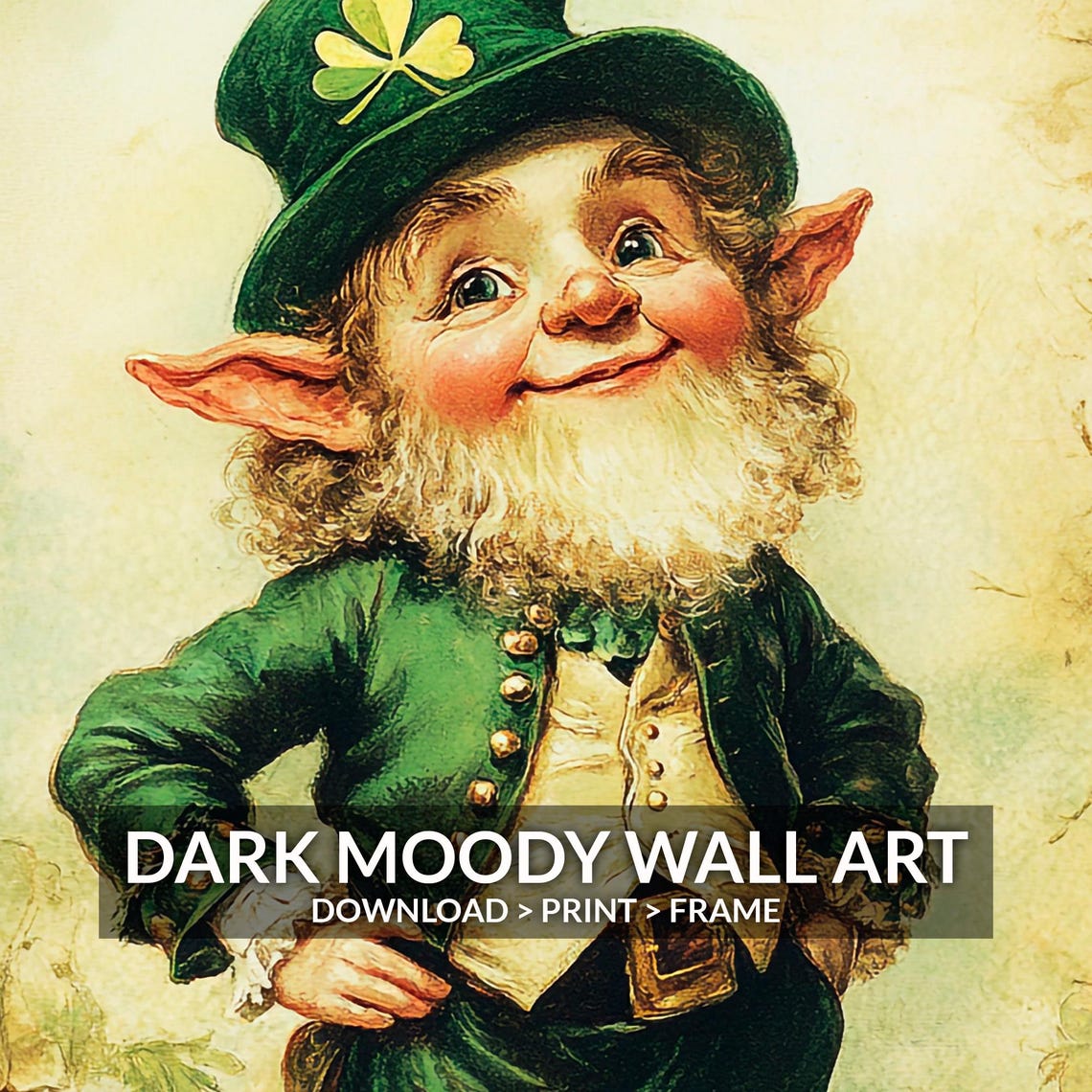Leprechaun Print Vintage St Patricks Day Decor Rustic Irish Wall Art Irish Trickster Painting - Image 6
