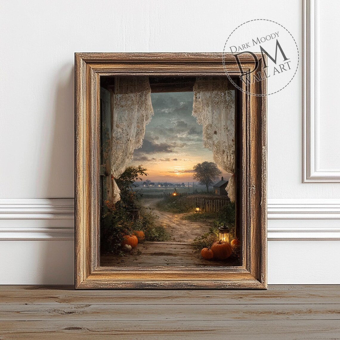 Pumpkin Thanksgiving Rustic Harvest Sunset Art Print