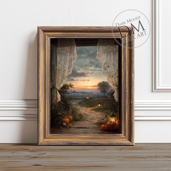 Pumpkin Thanksgiving Rustic Harvest Sunset Art Print