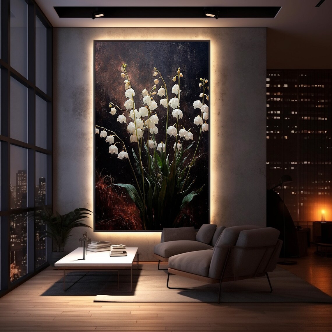 Lilies Of The Valley Dark Moody Floral Art Print - Image 6