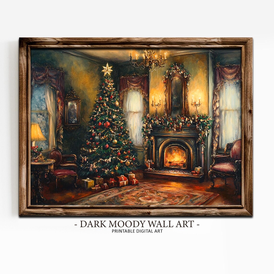 Victorian Christmas Tree With Fireplace, Dark Academia Decor