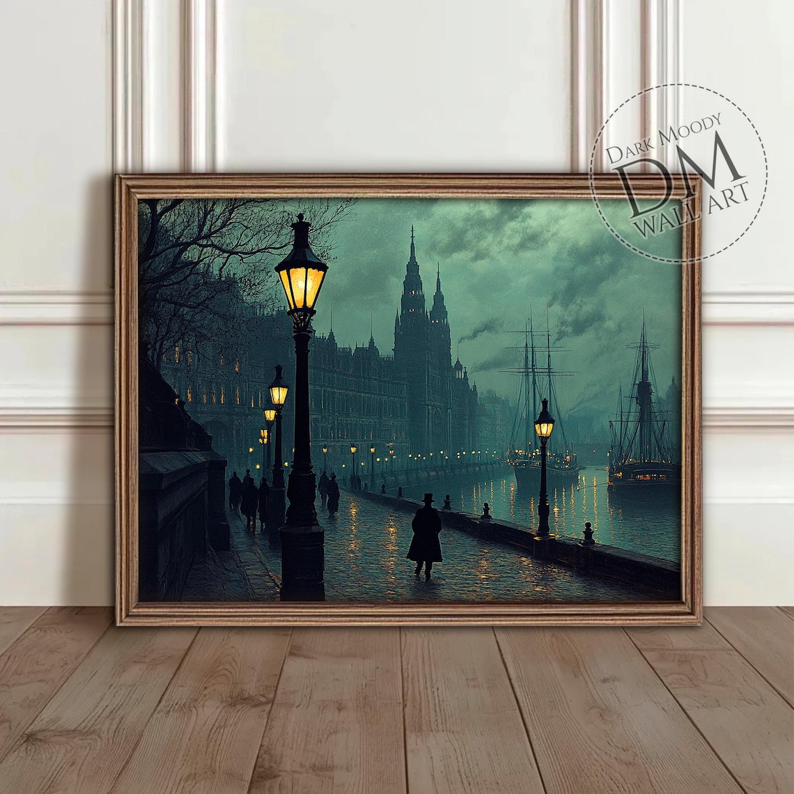 Victorian London Gothic Cityscape, Art Print