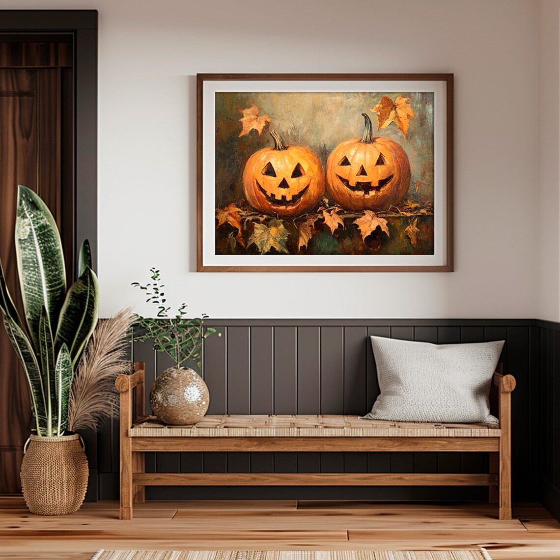 Pumpkin Painting Vintage Halloween Art Print, Cottagecore - Image 4