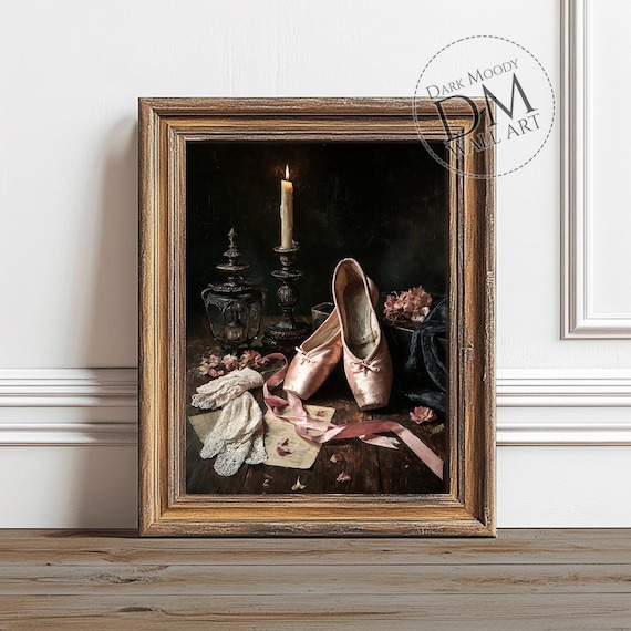 Ballet Shoes Wall Art Gothic Coquette Still Life Dance Print