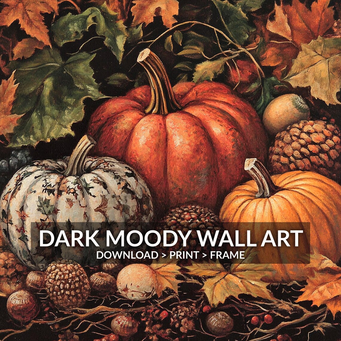 Fall Pumpkin Wall Art, Rustic Vintage Autumn Print - Image 6