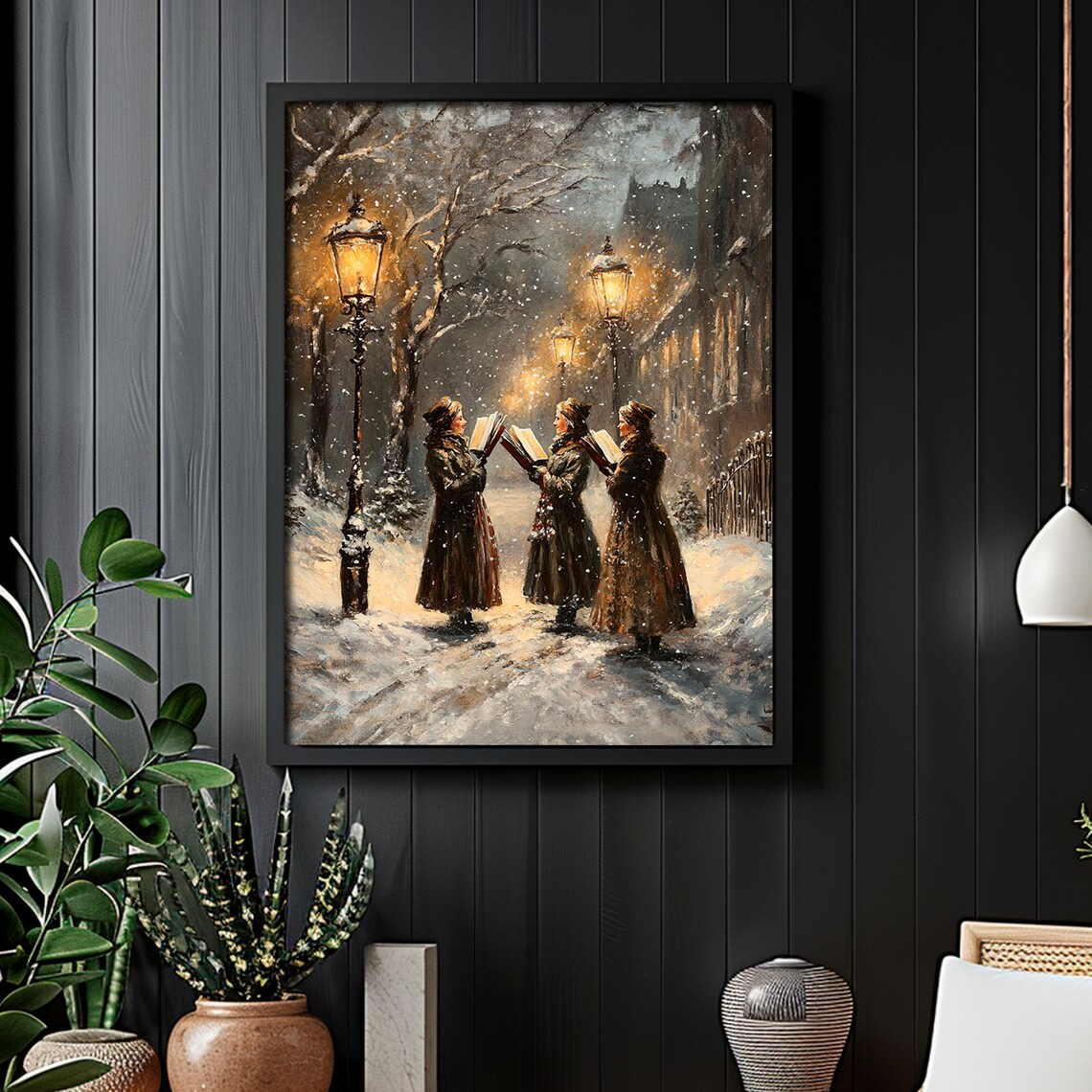 Christmas Carolers Vintage Christmas Art Print - Image 6