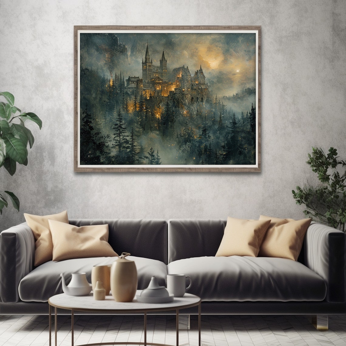 Fantasy Castle Painting Dark Moody Art Victorian Gothic Castle Print - Image 4