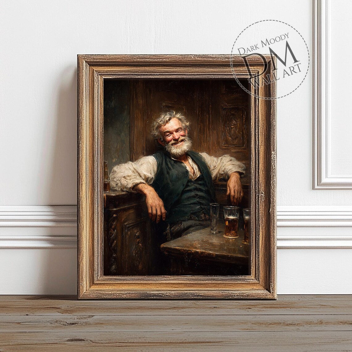 Irish Pub Portrait Art Print, Rustic Beer Tavern