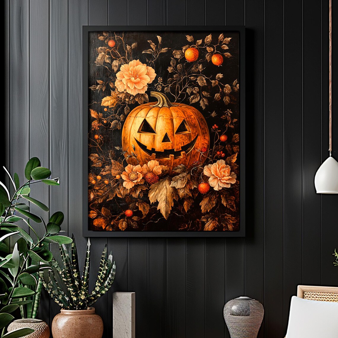 Jack O' Lantern Pumpkin Vintage Halloween Art Print - Image 4