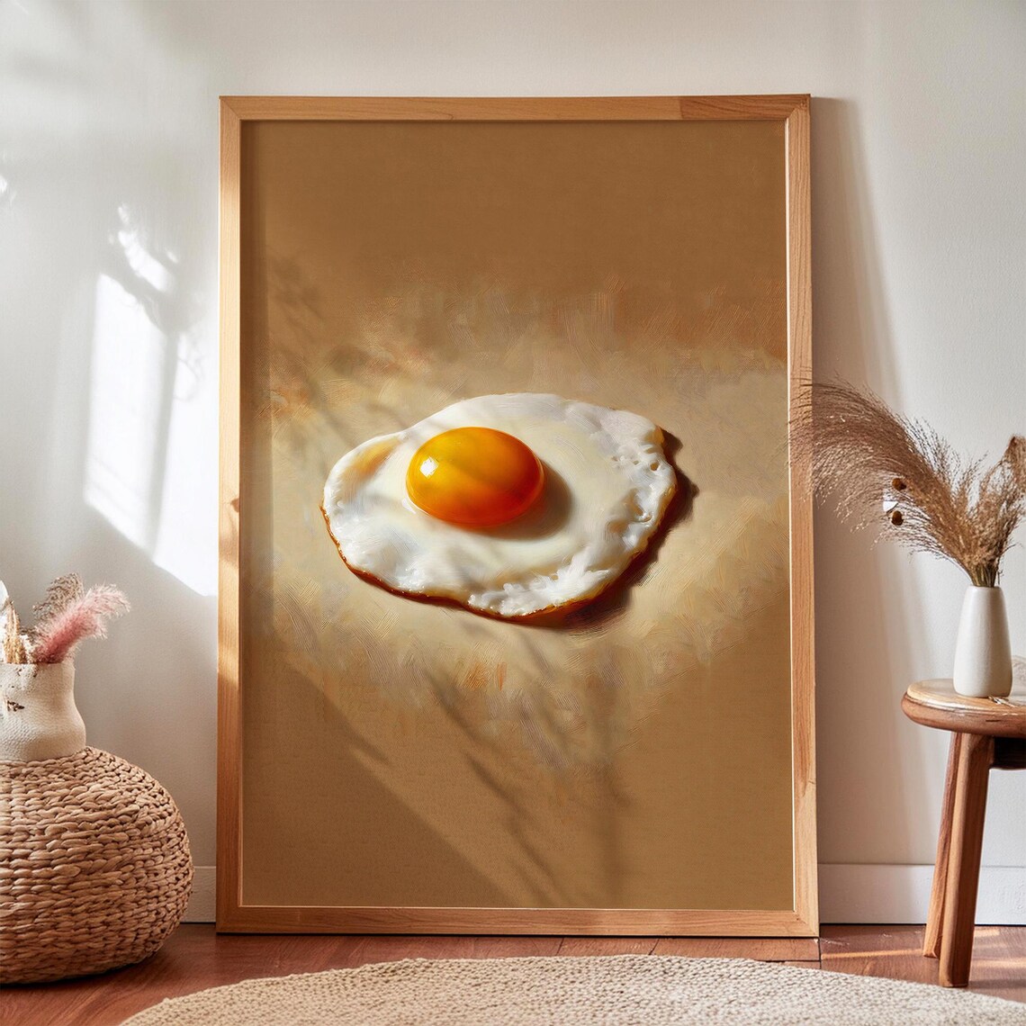 Fried Egg Kitchen Art, Retro Food Poster