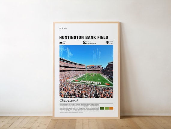 Huntington Bank Field Cleveland Browns Football Stadium Art Poster
