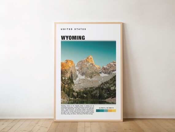 Wyoming Grand Teton Mountain Sunrise Alpine Travel Photo Poster