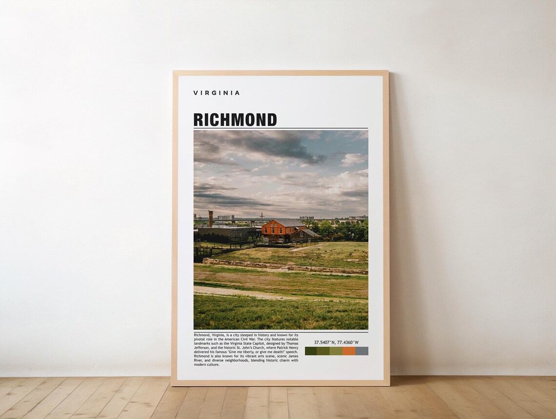 Richmond Virginia Historic Field and Railroad City Travel Poster