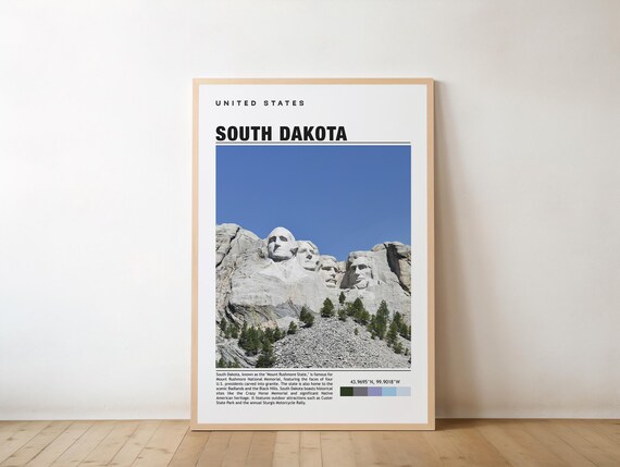 South Dakota Mount Rushmore National Memorial Photo Travel Print