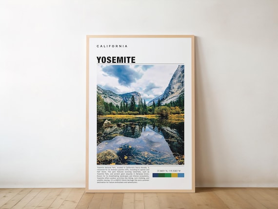 Yosemite National Park Valley River Reflection Travel Poster