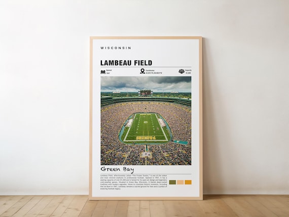 Lambeau Field Stadium Art Print, Sports Poster