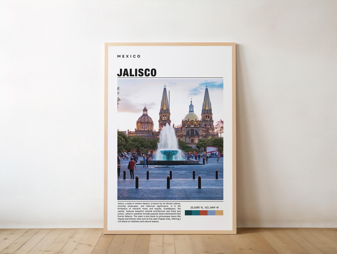 Jalisco Print Poster Wall Art Travel Artwork Photo Mexico