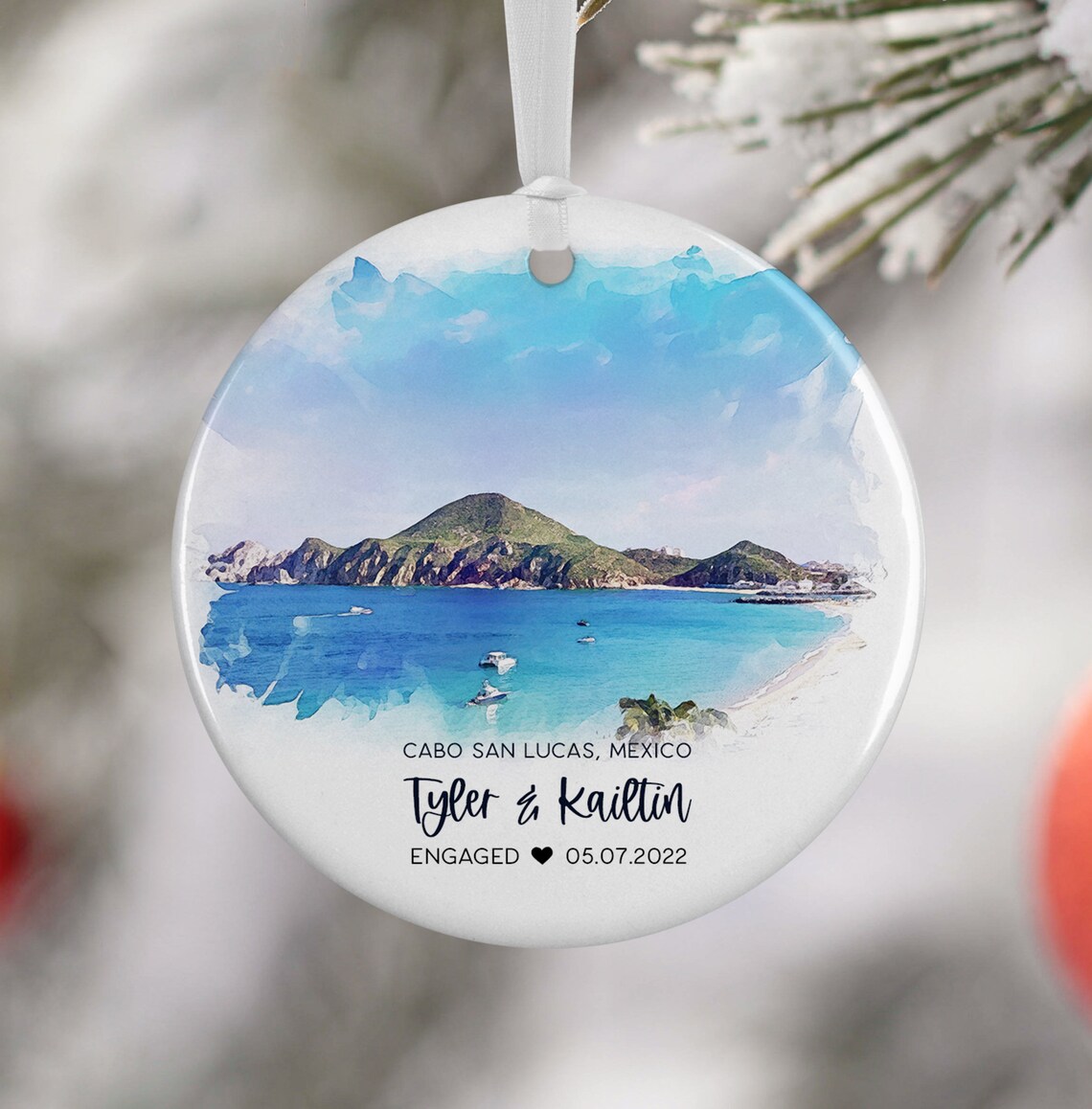 Cabo San Lucas Personalized Mexico Travel Ornament