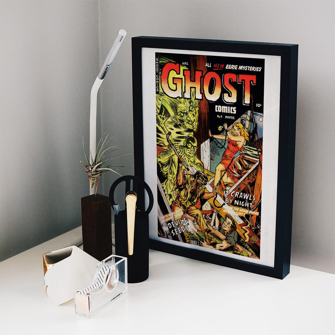 Ghost Comics No 9 Cover Winter It Crawls By Night Vintage Horror Print - Image 2