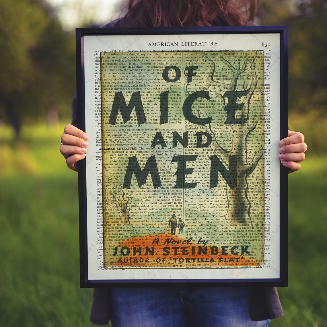 John Steinbeck Of Mice And Men Novel Vintage Book Page Art Print Poster - Image 3